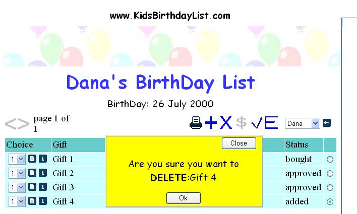 image showing the delete confirmation area